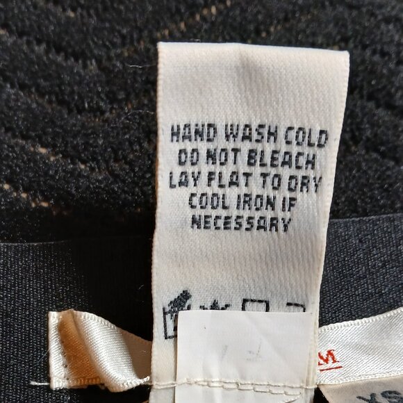 STUDIO M Vintage Elegant Black Chevron Knit Lace Mini Skirt XS - EUC - Picture 4 of 6